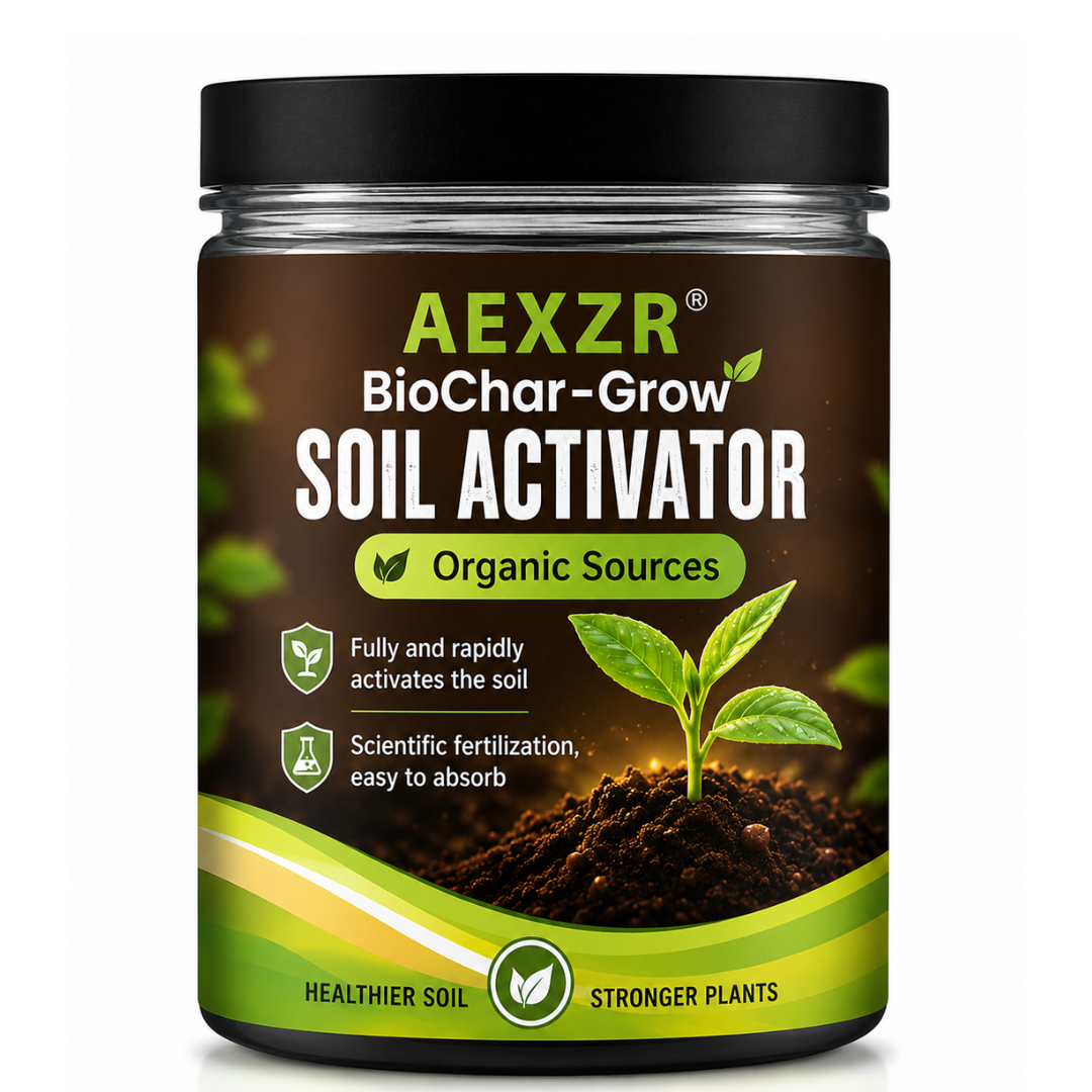 AEXZR® BioChar-Grow Soil Activator🌱 Long-term soil transformation, not just a quick fix.