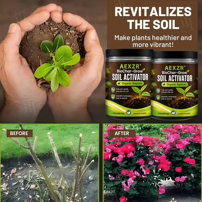 AEXZR® BioChar-Grow Soil Activator🌱 Long-term soil transformation, not just a quick fix.