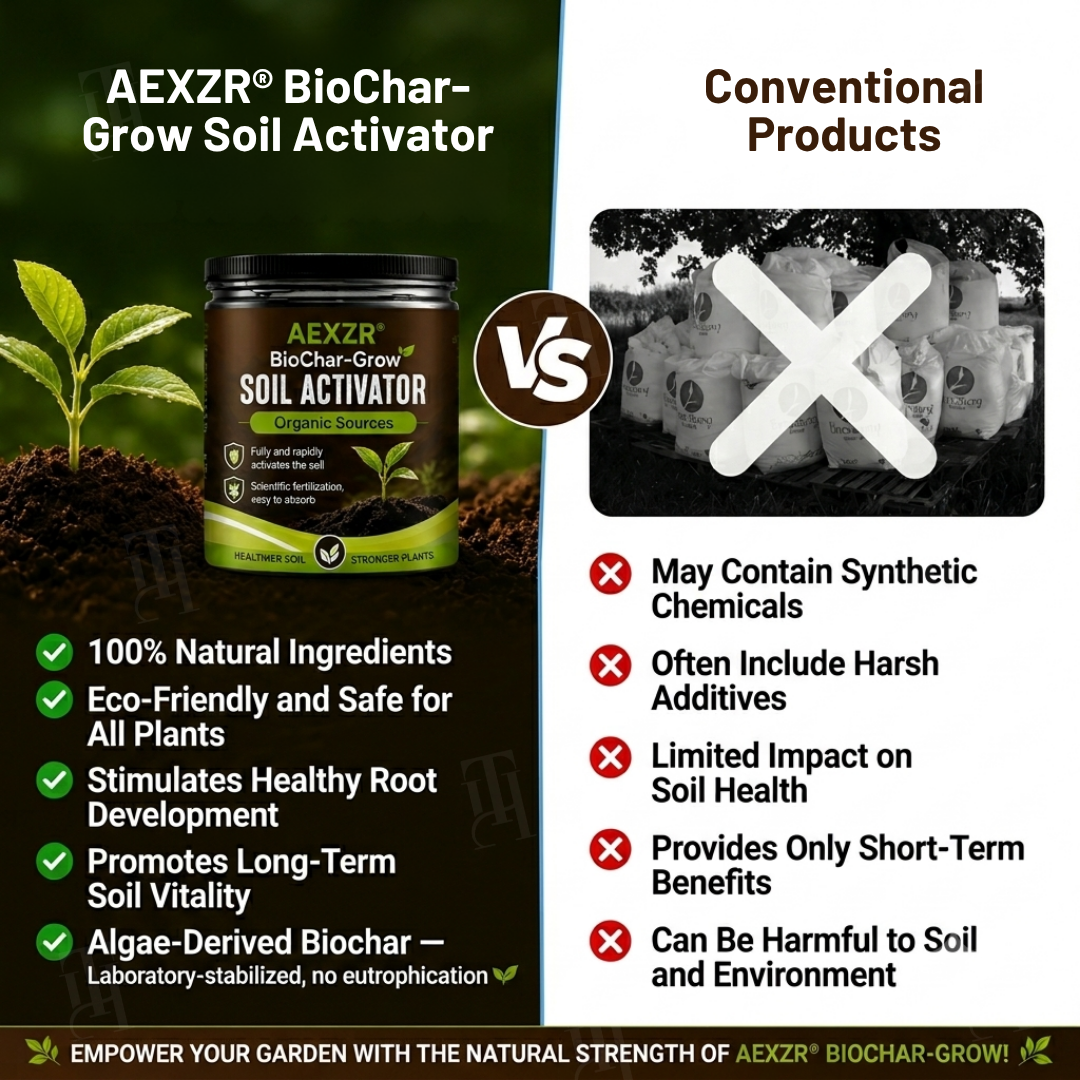 AEXZR® BioChar-Grow Soil Activator🌱 Long-term soil transformation, not just a quick fix.