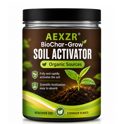 AEXZR® BioChar-Grow Soil Activator🌱 Long-term soil transformation, not just a quick fix.