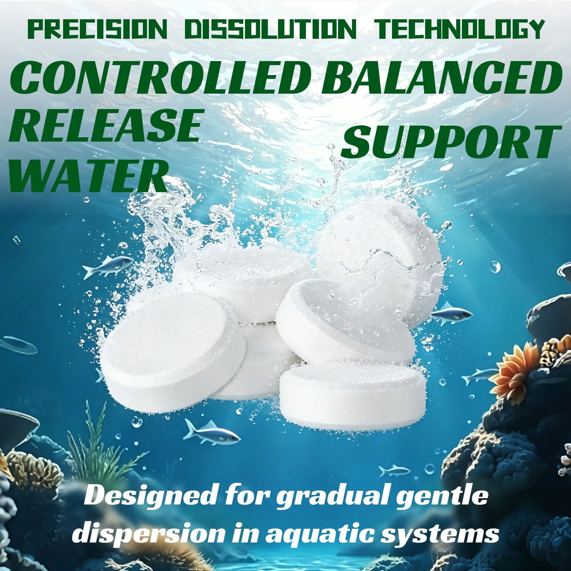 Aquarium Water Purification Tablets, Water Quality Dedicated to Clean Deodorizing Algae Stains Sludge Clear Fish Pond Aquarium Water Purification Tablets for Fish Pond Cleaner Eliminates Cloudy Substances Safely Removes Algae Stains