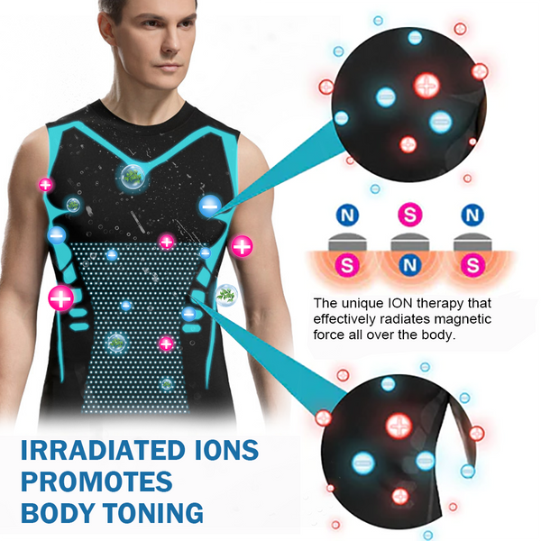 🚀2026 New Version AEXZR™ Ionic Shaping Vest, Comfortable and breathable ice-silk fabric, For men to build a perfect body（🔥🔥Limited time discount Last 30 minutes⏳）