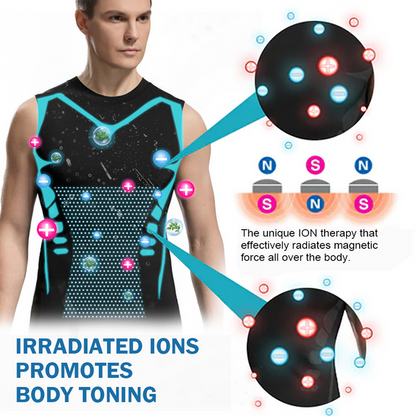 🚀2026 New Version AEXZR™ Ionic Shaping Vest, Comfortable and breathable ice-silk fabric, For men to build a perfect body（🔥🔥Limited time discount Last 30 minutes⏳）