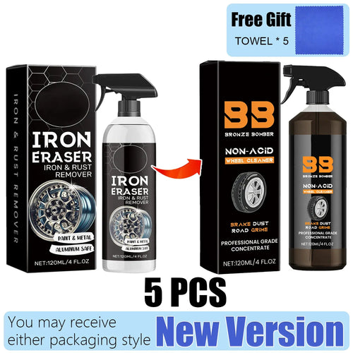 Automotive Rust Remover Spray 120ML – Fast-Acting Iron & Rust Cleaner for Wheels, Rims & All Metal Surfaces – Premium Car Detailing Chemicals, Safe for Most Automotive Finishes, Cars & Motorcycles