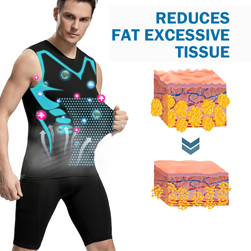 🚀2026 New Version AEXZR™ Ionic Shaping Vest, Comfortable and breathable ice-silk fabric, For men to build a perfect body（🔥🔥Limited time discount Last 30 minutes⏳）